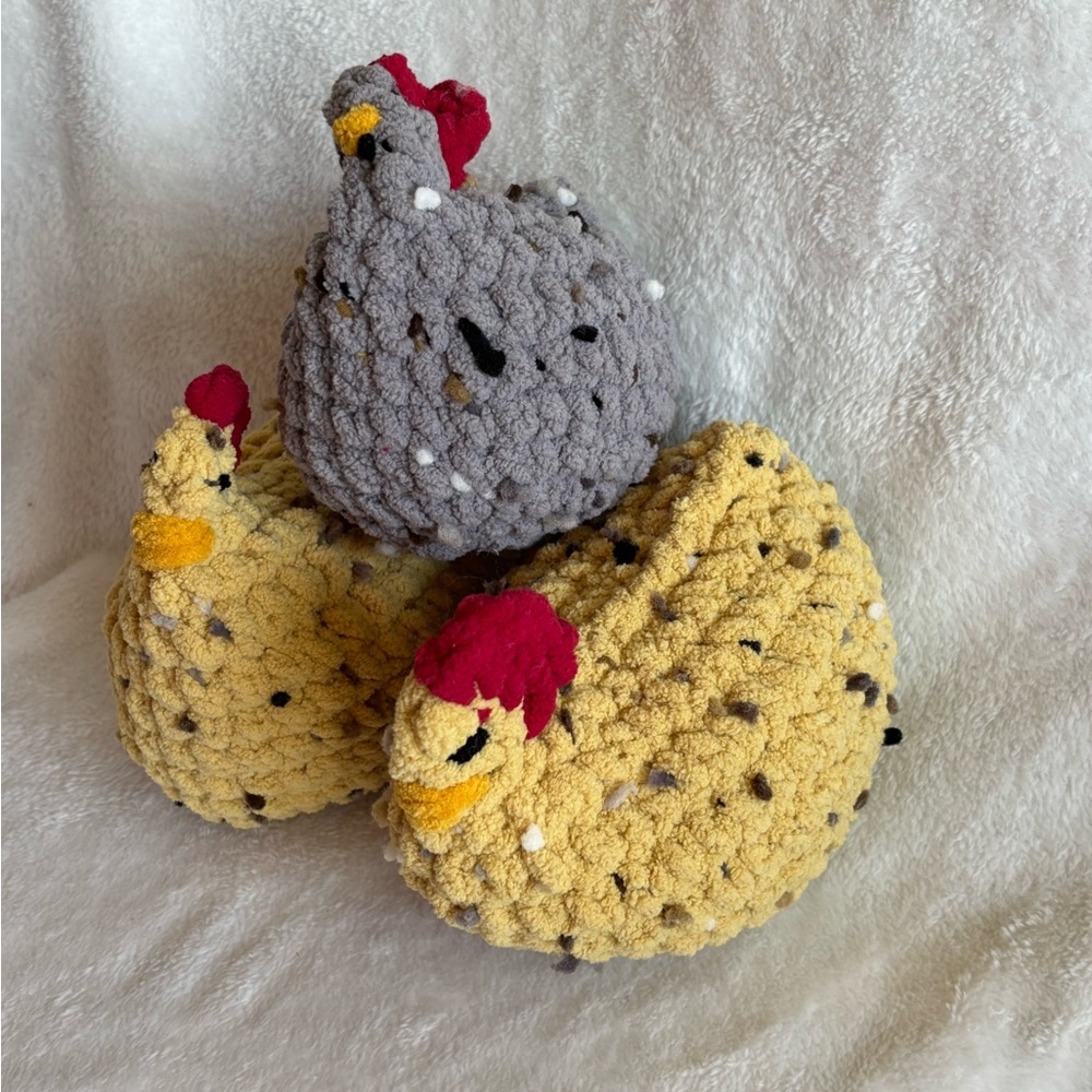 Handmade Crochet Chickens